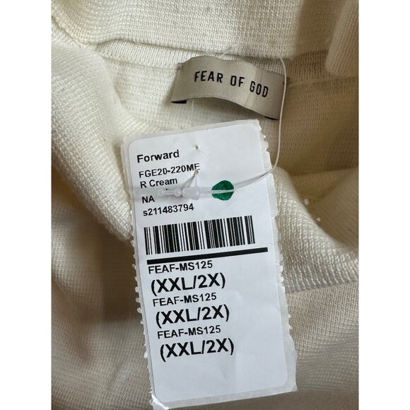 Fear of God Eternal Merino Wool Turtleneck in Cream XX-Large/2X New Unisex Top - Picture 11 of 14